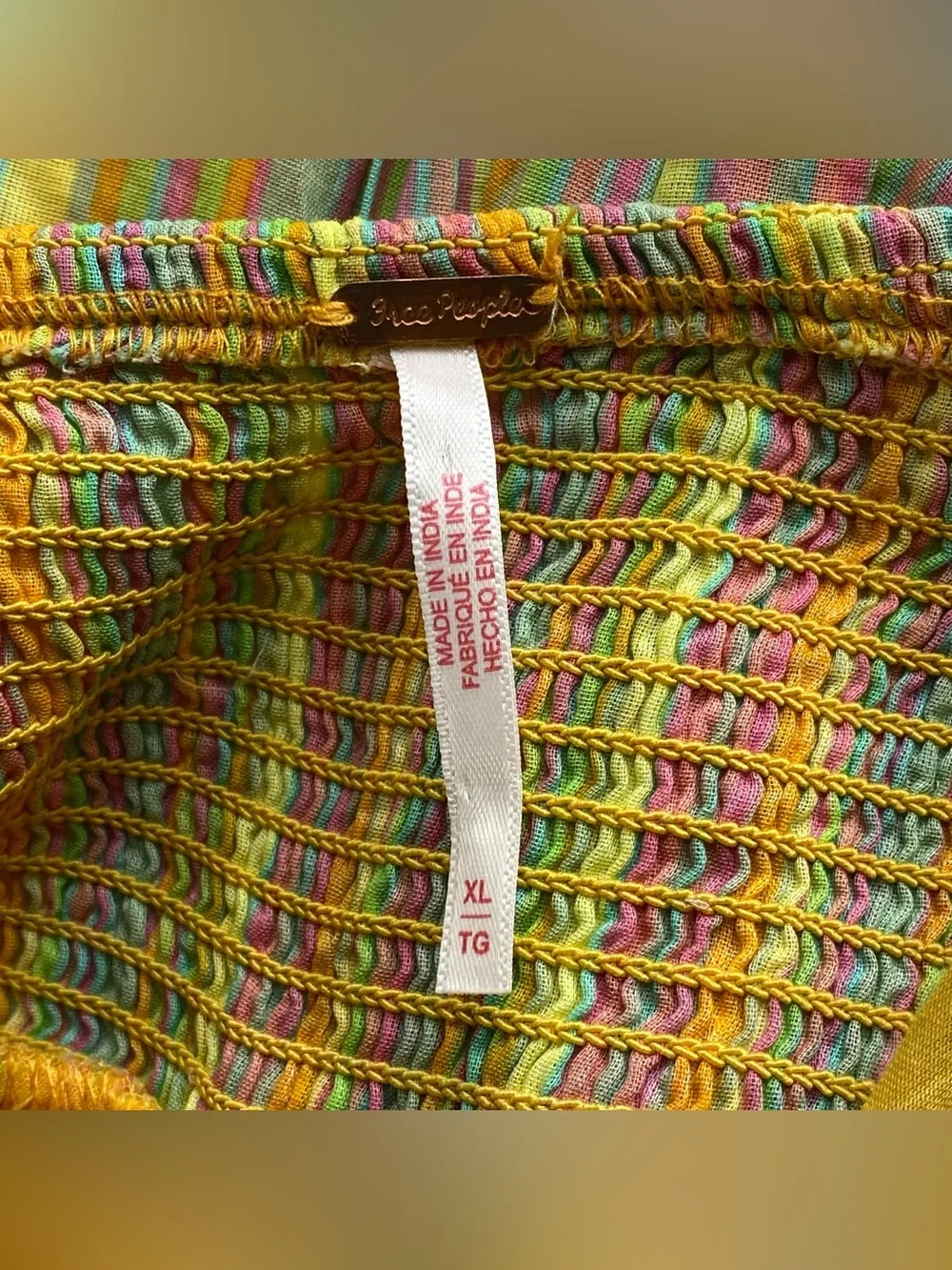 Free People Citrus Combo Poplin Dream Weaver Boho Maxi Dress Size Extra Large - Picture 13 of 16